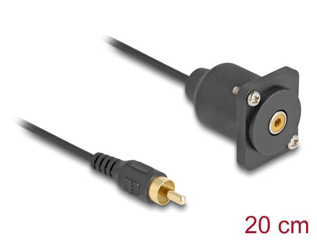 Delock 88152 D-Type Cable Rca Male To Female Black 20 Cm