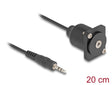 Delock 88150 D-Type Cable 3.5 Mm 3 Pin Stereo Jack Male To Female Black 20 Cm