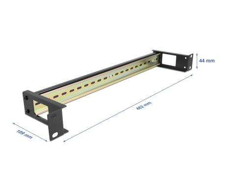 Delock 67031 19″ Din Rail Panel With Side Cable Entry 1U Black