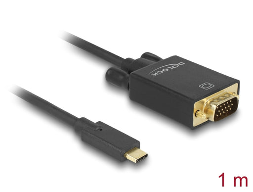 Delock 85261 Kabel Usb Type-C™ Stecker > Vga Stecker (Dp Alt Mode) 1 M Schwarz