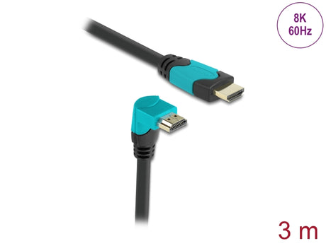 Delock 86993 High Speed Hdmi Cable Male Straight To Male 90° Downwards Angled