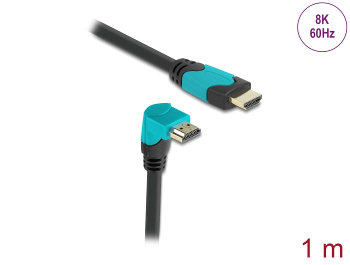 Delock 86991 High Speed Hdmi Cable Male Straight To Male 90° Downwards Angled