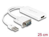 Delock 62460 Vga To Hdmi Adapter With Audio White