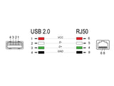 Delock 90601 Rj50 To Usb 2.0 Type-A Barcode Scanner Coiled Cable 2 M