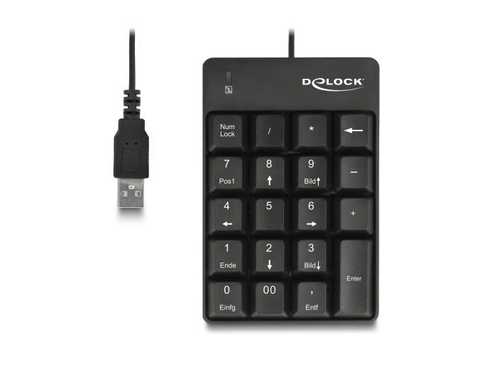 Delock 12481 Usb Keypad 19 Keys Black