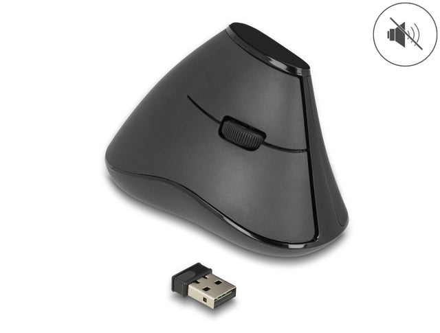 Delock 12622 Ergonomic Vertical Optical 5-Button Mouse 2.4 Ghz Wireless