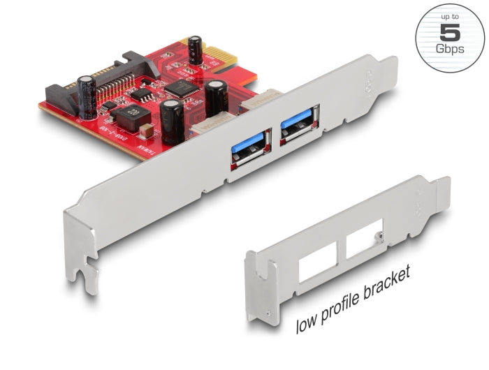 Delock 90155 Pci Express X1 Card To 2 X External Usb 5 Gbps Type-A Female