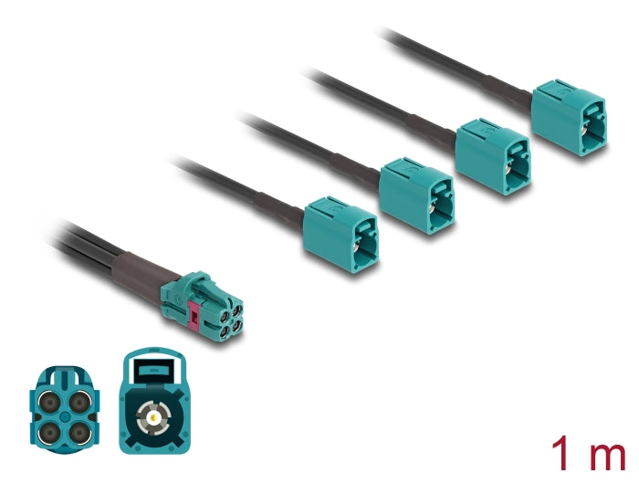 Delock 90140 Cable Mini Fakra Z Jack Quad To 4 X Fakra Z Jack B-Type