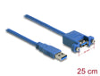 Delock 86994 Cable Usb 3.0 Type-A Male > Usb 3.0 Type-A Female Panel-Mount