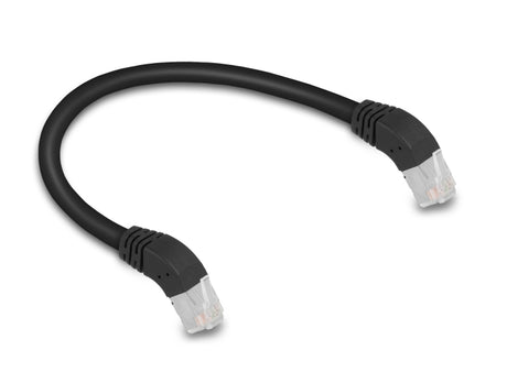 Delock 80273 Rj45 Network Cable Cat.6A S/Ftp 45° Downwards Angled 0.25 M Black