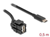 Delock 88056 Keystone Module Usb 2.0 A Female To Usb Type-C™ Male 250° W/ Cable