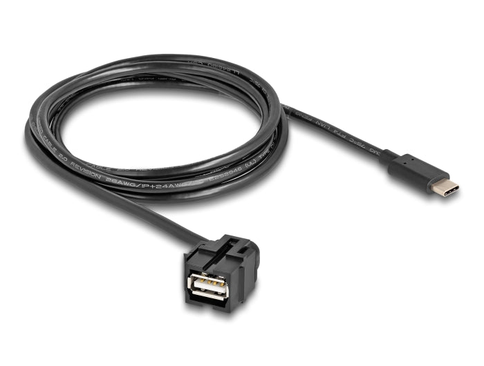 Delock 88057 Keystone Module Usb 2.0 A Female To Usb Type-C™ Male 250° W/ Cable