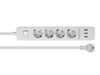 Delock 11206 Extension Socket 4-Way With Surge Protection And Usb Charger White