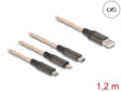 Delock 88158 Usb Rgb Charging Cable 3 In 1 Type-A To Lightning™