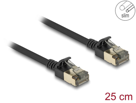 Delock 80337 Rj45 Network Cable Cat.8.1 F/Ftp Slim Pro 0.25 M Black