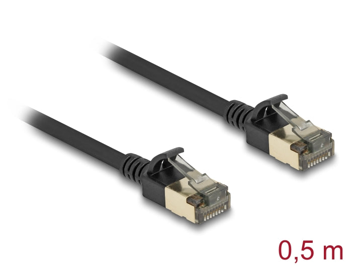 Delock 80338 Rj45 Network Cable Cat.8.1 F/Ftp Slim Pro 0.5 M Black