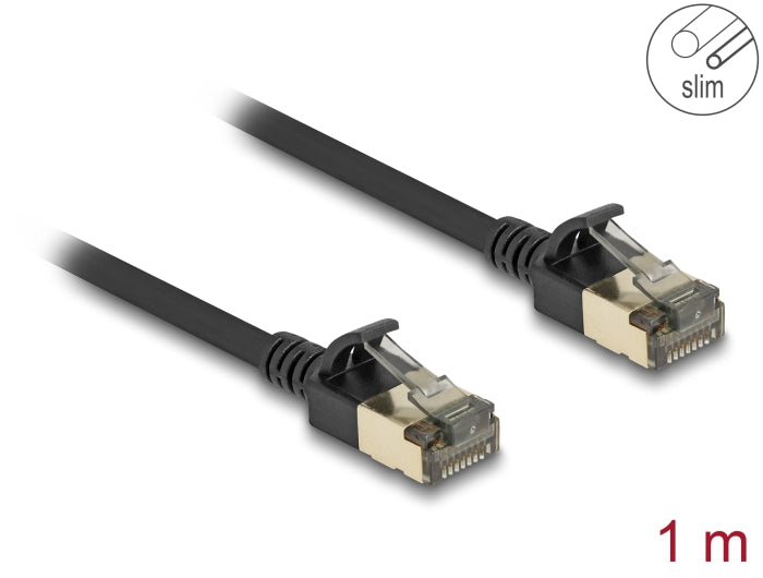 Delock 80339 Rj45 Network Cable Cat.8.1 F/Ftp Slim Pro 1 M Black