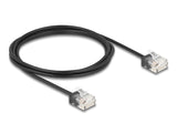 Delock 80372 Rj45 Network Cable Cat.6 Utp Ultra Slim 2 M Black With Short Plugs