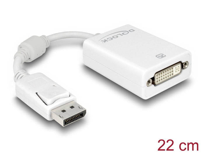 Delock 61765 Adapter Displayport 1.1 Male > Dvi Female Passive White