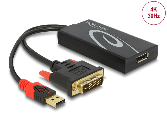 Delock 62596 Adapter Dvi Male > Displayport 1.2 Female Black