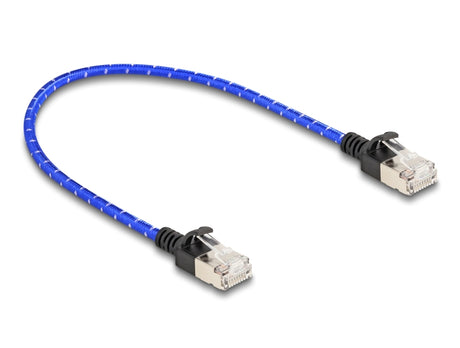 Delock 80375 Rj45 Network Cable With Braided Coating Cat.6A U/Ftp Slim 0.3 M