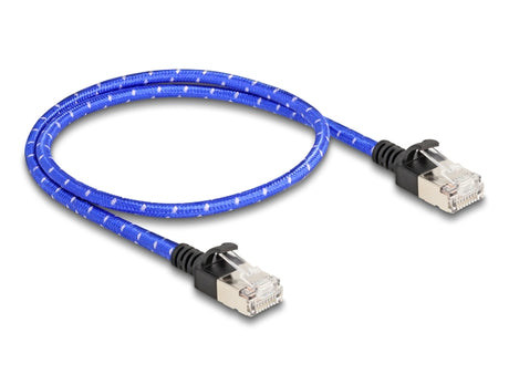 Delock 80376 Rj45 Network Cable With Braided Coating Cat.6A U/Ftp Slim 0.5 M