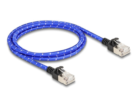 Delock 80377 Rj45 Network Cable With Braided Coating Cat.6A U/Ftp Slim 1 M Blue