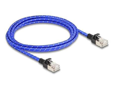 Delock 80378 Rj45 Network Cable With Braided Coating Cat.6A U/Ftp Slim 2 M Blue