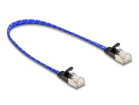 Delock 80381 Rj45 Flat Network Cable With Braided Coating Cat.6A U/Ftp 0.3 M