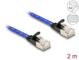 Delock 80384 Rj45 Flat Network Cable With Braided Coating Cat.6A U/Ftp 2 M Blue