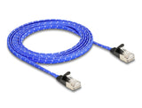 Delock 80384 Rj45 Flat Network Cable With Braided Coating Cat.6A U/Ftp 2 M Blue