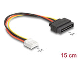 Delock 66608 Sata Power Cable 15 Pin Plug To 1 X Floppy 4 Pin Female 15 Cm