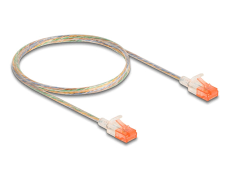 Delock 80353 Rj45 Network Cable Cat.6A U/Utp Slim 1 M Transparent