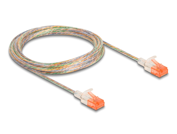 Delock 80355 Rj45 Network Cable Cat.6A U/Utp Slim 3 M Transparent