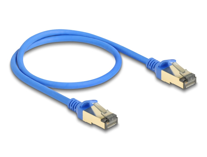 Delock 80332 Rj45 Network Cable Cat.8.1 F/Ftp Slim 0.5 M Blue