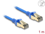 Delock 80333 Rj45 Network Cable Cat.8.1 F/Ftp Slim 1 M Blue