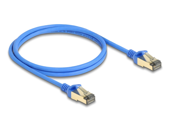 Delock 80333 Rj45 Network Cable Cat.8.1 F/Ftp Slim 1 M Blue