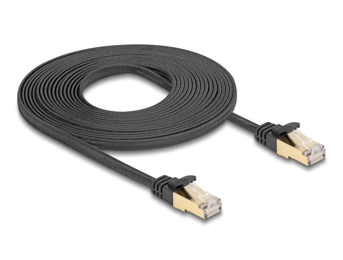 Delock 80328 Rj45 Flat Network Cable With Braided Jacket Cat.6A U/Ftp Plug