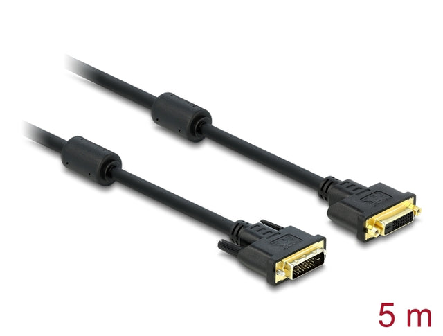 Delock 83188 Extension Cable Dvi 24+1 Male > Dvi 24+1 Female 5 M Black