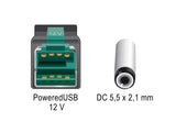 Delock 80011 Poweredusb Cable Male 12 V To Dc 5.5 X 2.1 Mm Male Angled 1 M