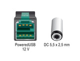 Delock 80609 Poweredusb Cable Male 12 V To Dc 5.5 X 2.5 Mm Male Angled 1 M