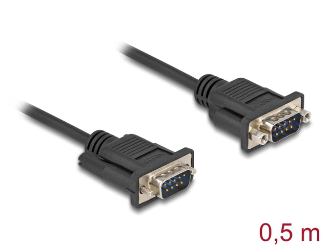 Delock 87839 Serial Cable Rs-232 D-Sub9 Male To Male With Narrow Plug Housing