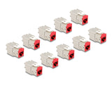 Delock 88115 Keystone Modul Rj45 Jack To Lsa Cat.6A Toolfree Red Set 10 Pieces