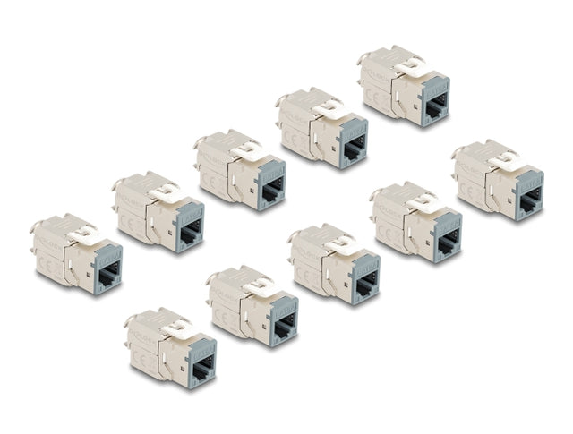 Delock 88120 Keystone Modul Rj45 Jack To Lsa Cat.6A Toolfree Grey Set 10 Pieces