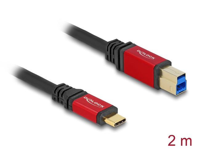 Delock 80613 Usb 5 Gbps Cable Usb Type-C™ Male To Usb Type-B Male 2 M Red Metal