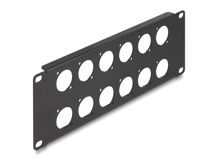 Delock 88054 10″ D-Type Patch Panel 12 Port 2U Black