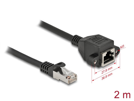 Delock 87002 Network Extension Cable S/Ftp Rj45 Plug To Rj45 Jack Cat.6A 2 M