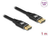 Delock 80620 Displayport Cable 8K 60 Hz 1 M Black Metal