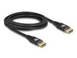 Delock 80622 Displayport Cable 8K 60 Hz 3 M Black Metal