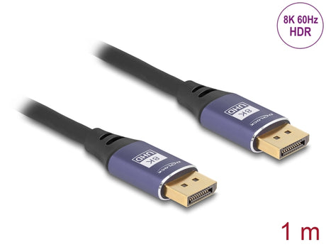 Delock 80600 Displayport Cable 8K 60 Hz 1 M Lila Metal